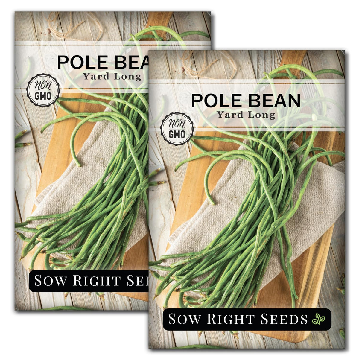 Sow Right Seeds asparagus yard-long bean seed packet ready for planting