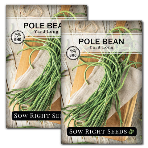 Sow Right Seeds asparagus yard-long bean seed packet ready for planting