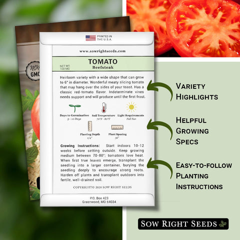 Sow Right Seeds Beefsteak tomato germination tips to speed up early harvest.