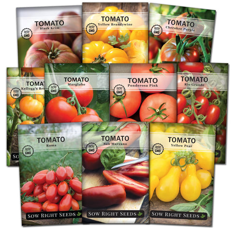 Sow Right Seeds Brandywine Yellow seed packet for flavorful home harvest.