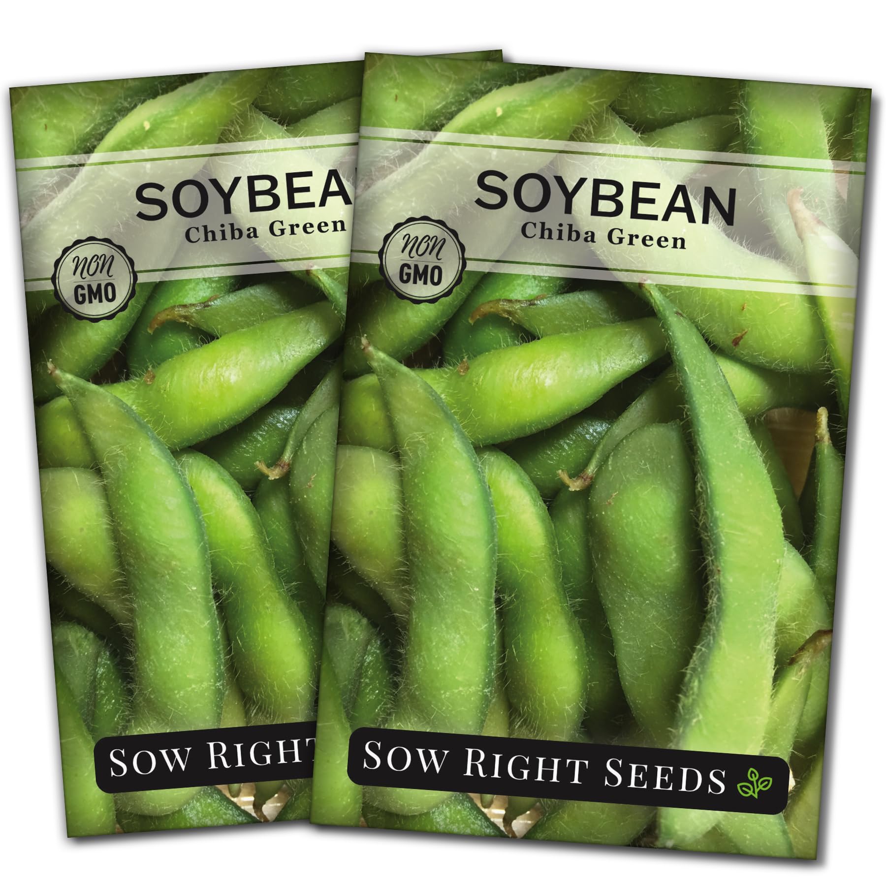 Sow Right Seeds Chiba Green Soybean seed packet for edamame and soil health.