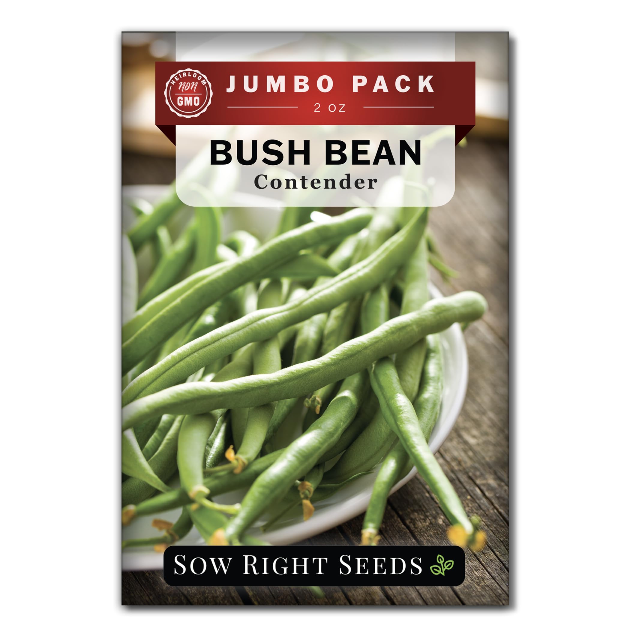 Sow Right Seeds Contender bulk bean packet with 110 seeds for abundant home harvest.