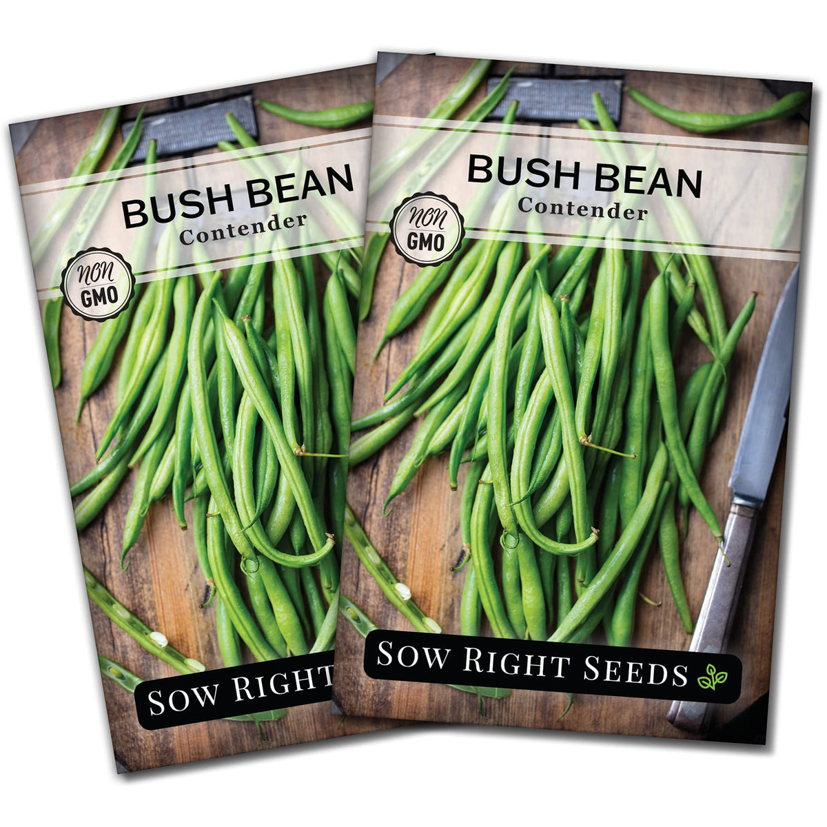 Sow Right Seeds Contender bush bean seed packet ready for a reliable home harvest.