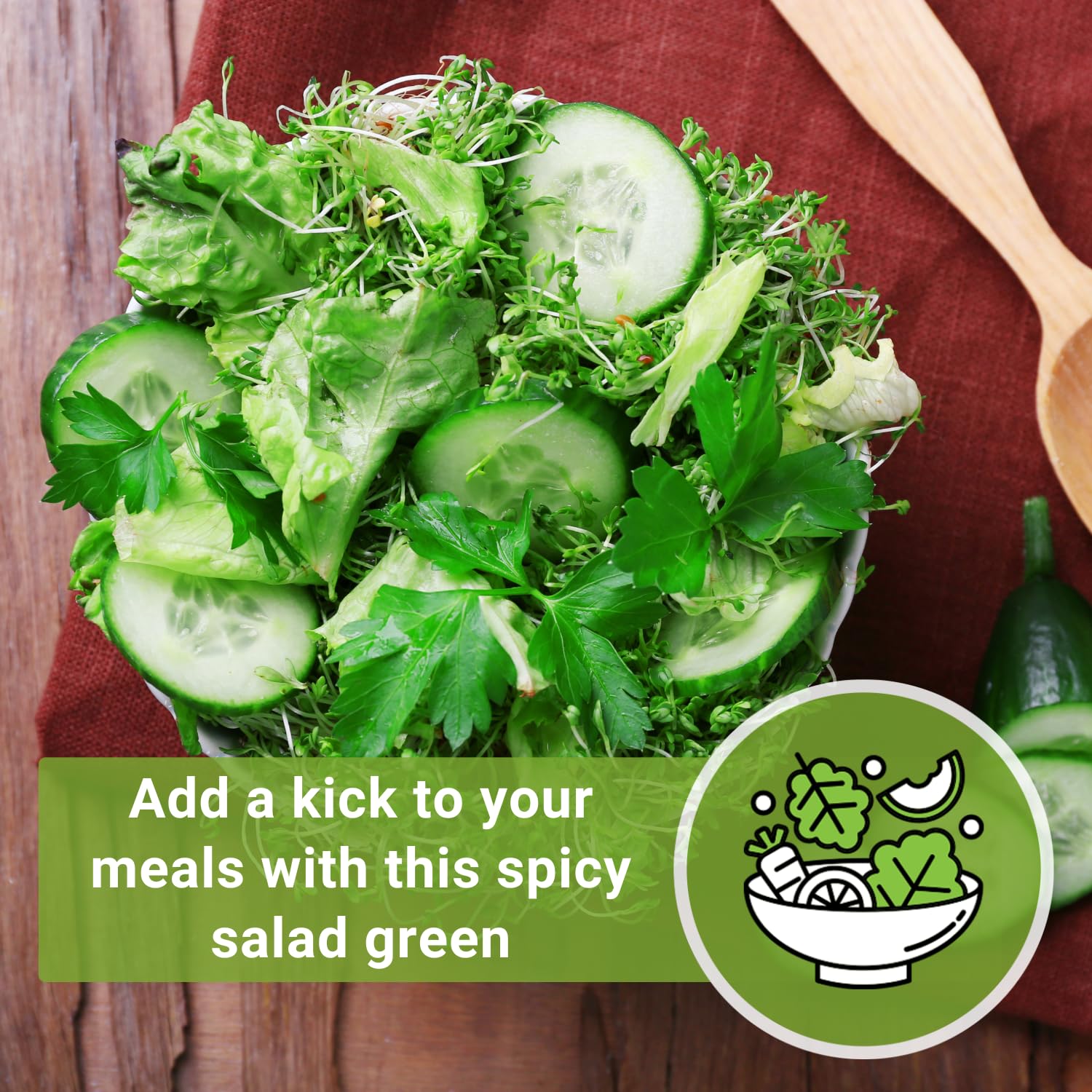 Sow Right Seeds garden cress in sun yields peppery garnish