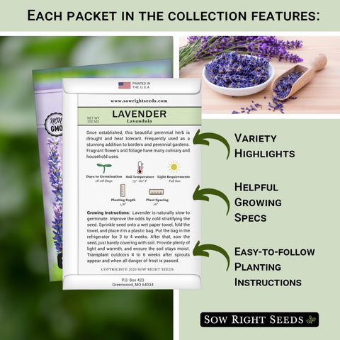 Sow Right Seeds pansy pack – multicolor petals for garnish in desserts or beverages.