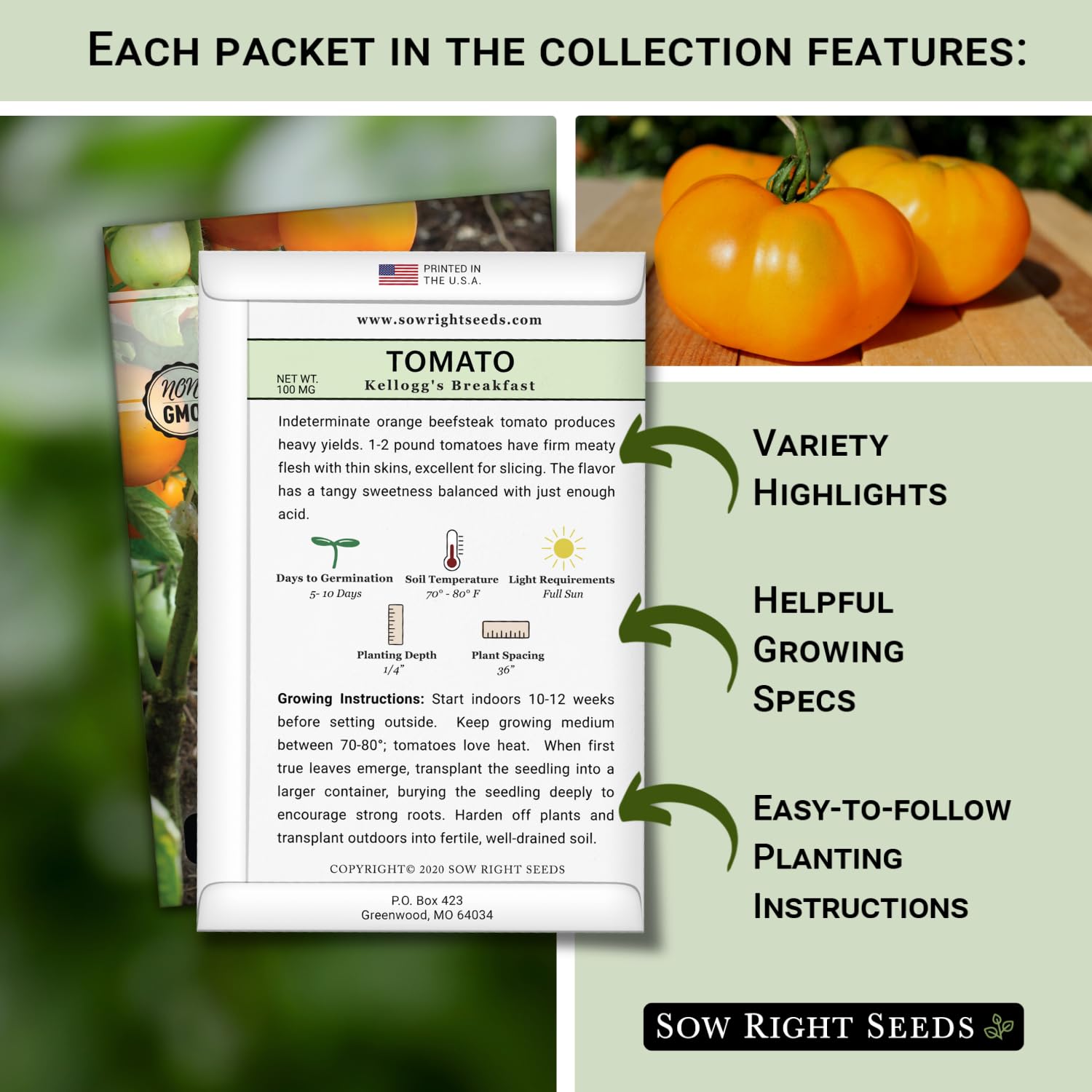 Sow Right Seeds garden-scene variety-pack showcases diverse flavors and colors