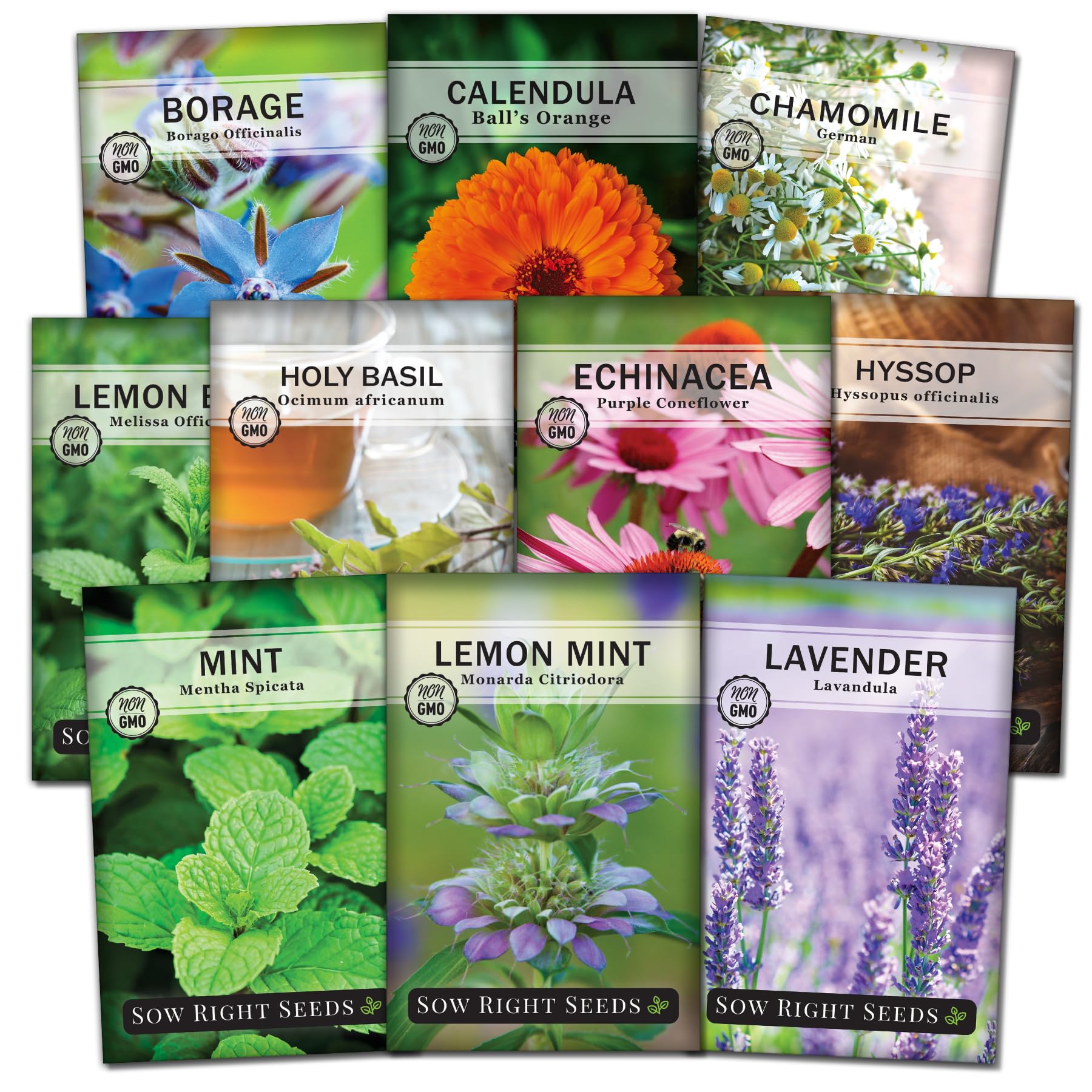 Sow Right Seeds large herbal tea garden packets ready for planting