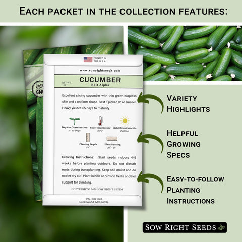Sow Right Seeds National Pickling cucumber seeds for versatile homemade pickles