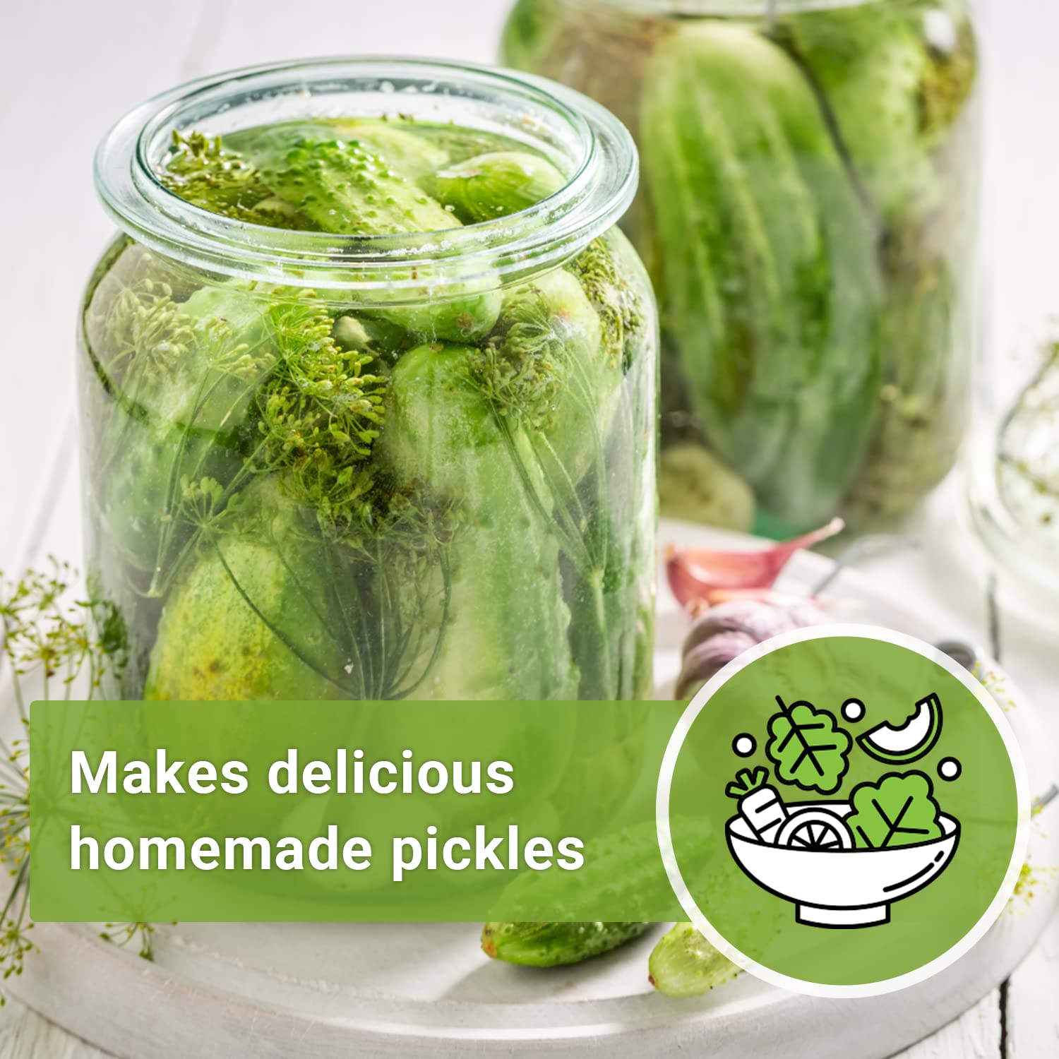 Fresh cucumbers from Sow Right Seeds National Pickling Cucumber seeds for salads and snacks.