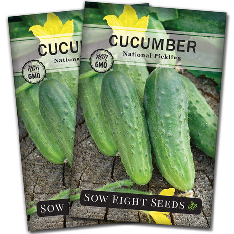 Sow Right Seeds National Pickling Cucumber seeds packet for easy home gardening and future pickles.