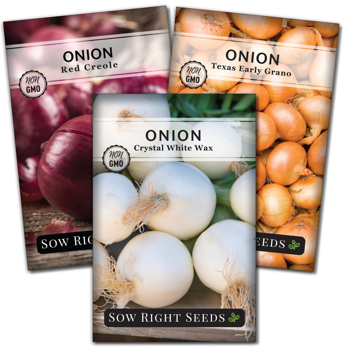Sow Right Seeds Red Creole onion seed packet for fresh garden onions.
