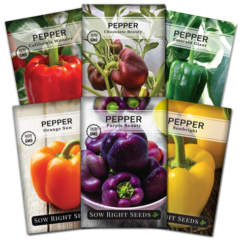 Sow Right Seeds Cal Wonder pepper seed packet ready for indoor start and home-garden peppers.