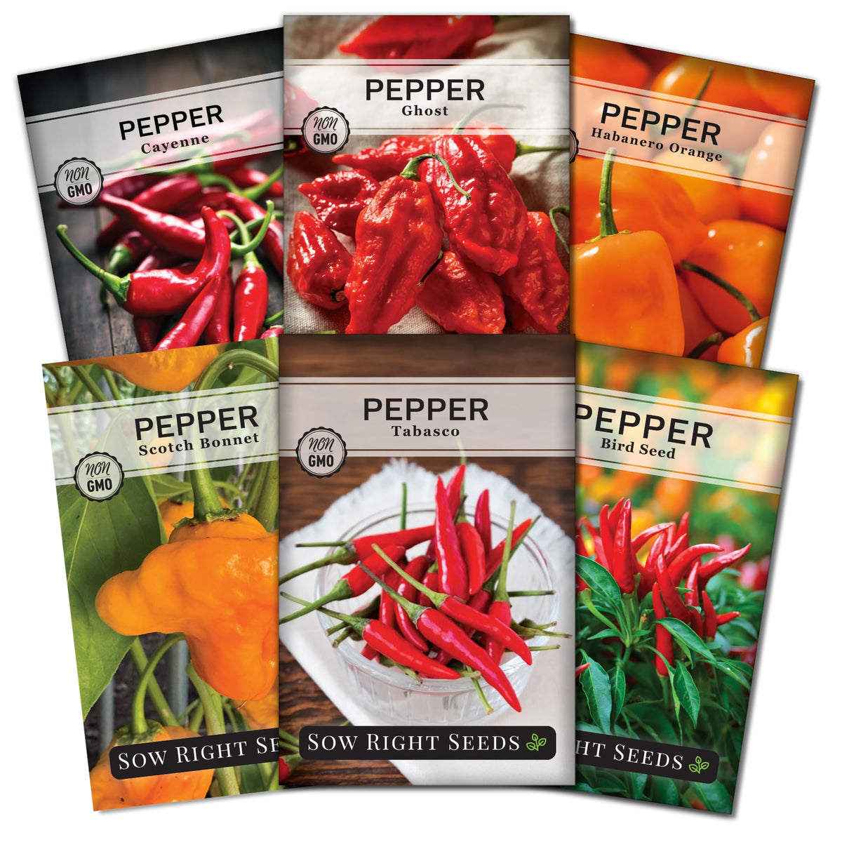 Sow Right Seeds Tabasco pepper seeds packet for vibrant home garden harvest.