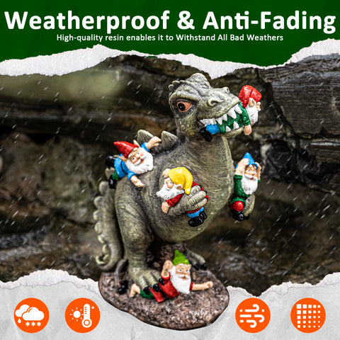 SOWSUN gnome statue with UV-resistant resin colors withstand sun and rain.