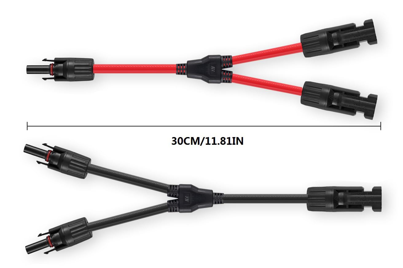 SOYAN twelve-inch cable length offers flexible layout for solar arrays.