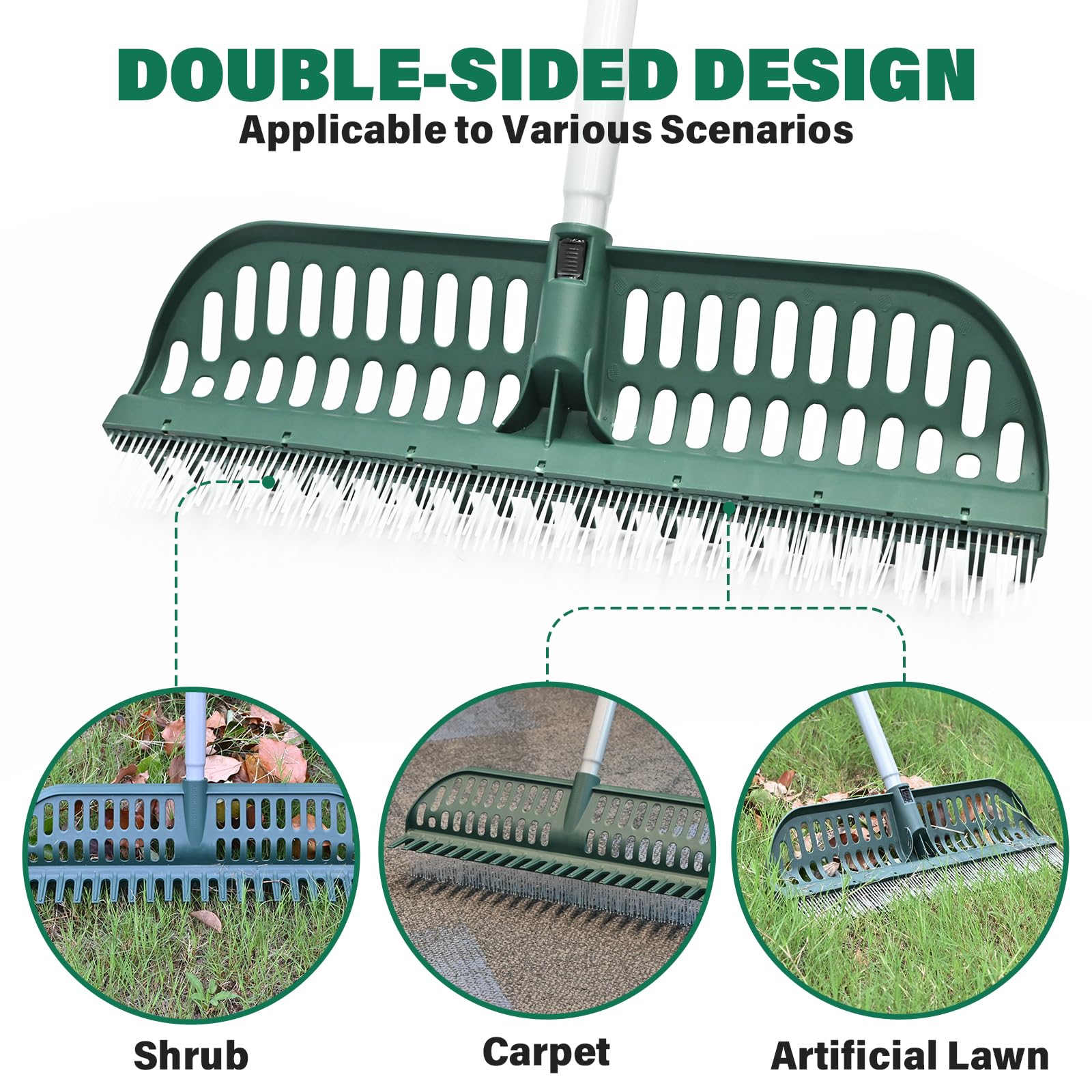 SOYUS adjustable handle extends from 33 to 61 inches for comfortable, upright cleaning