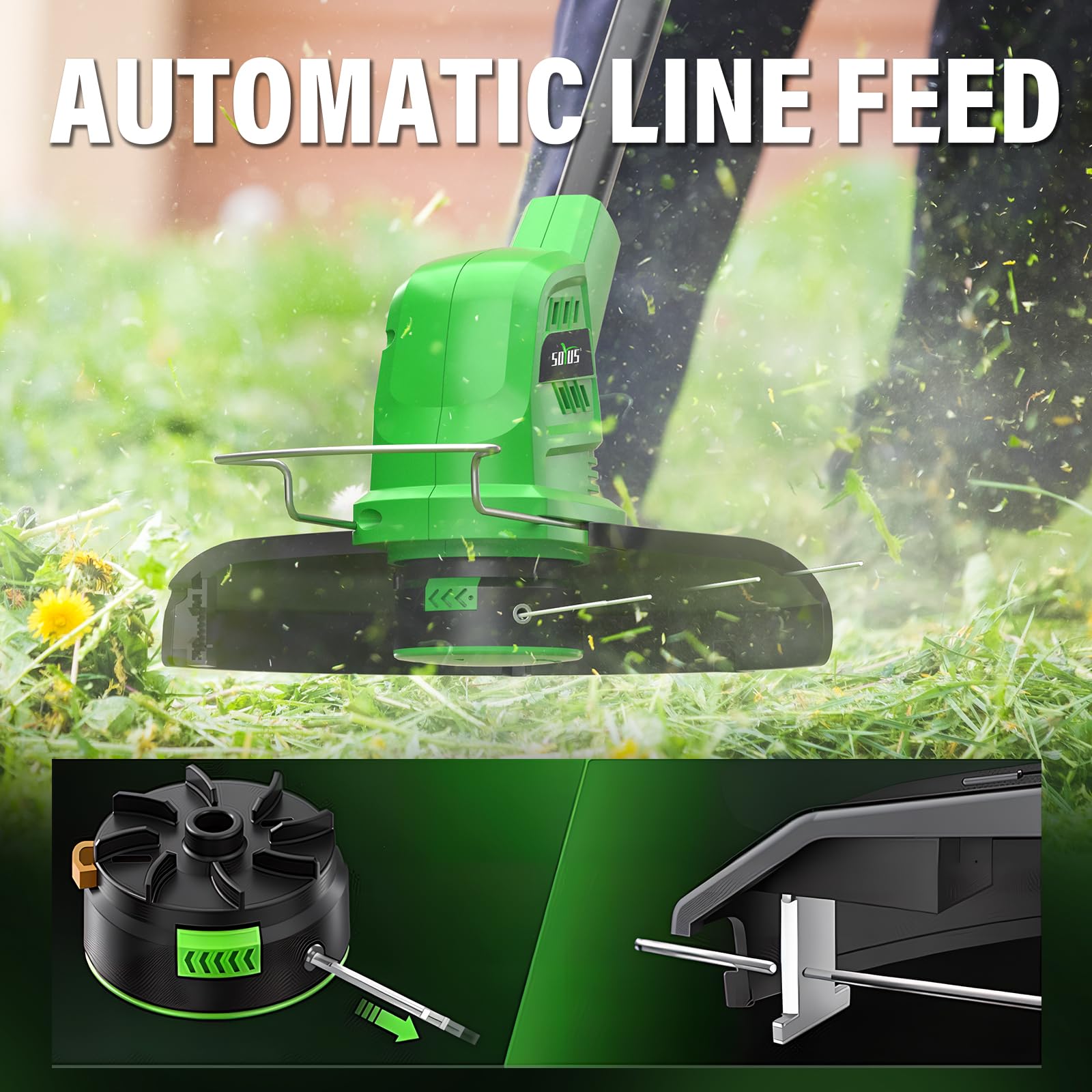 SOYUS adjustable handle provides comfortable control during yard tasks