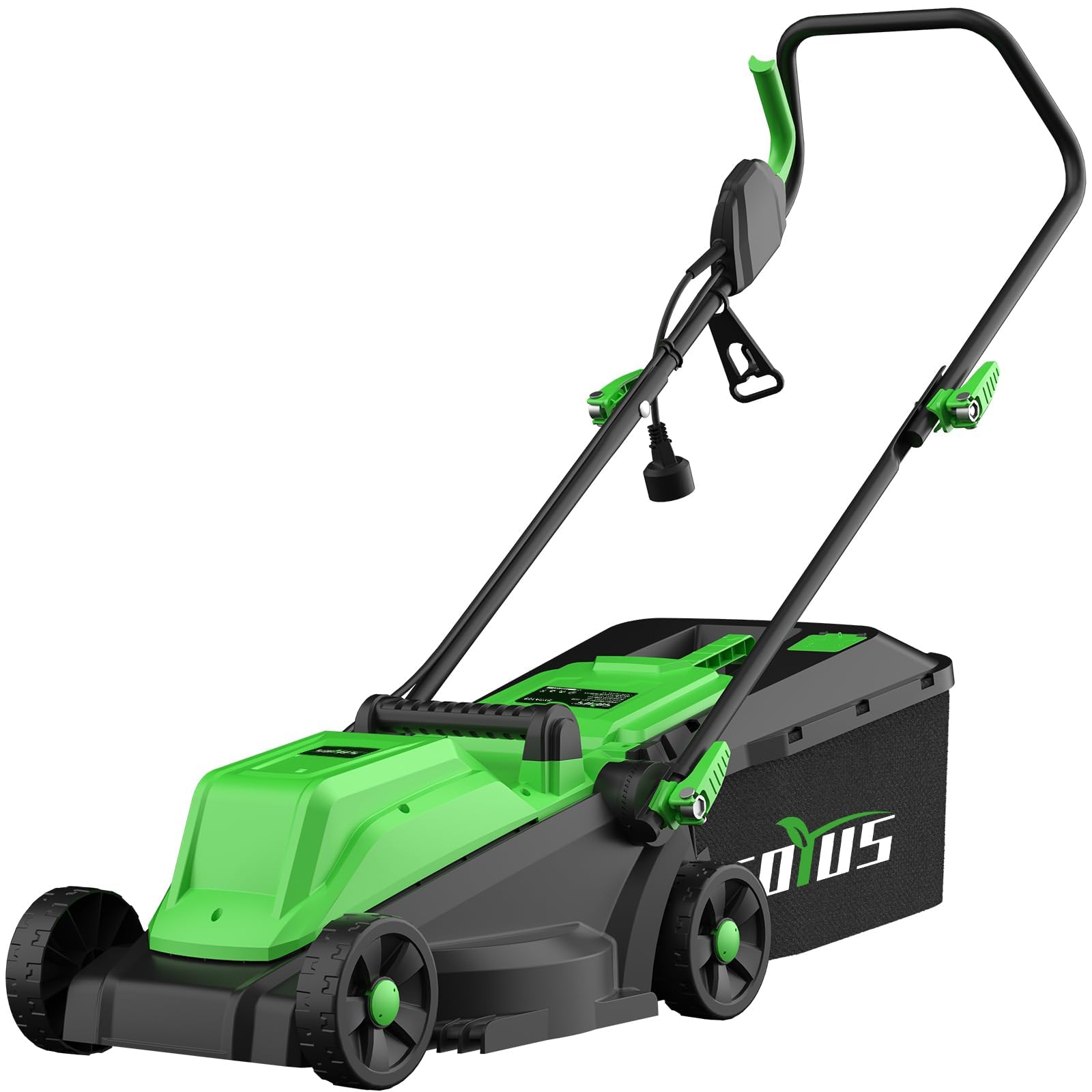 SOYUS electric lawn mower mowing-action shows a precise, even cut for a healthy lawn