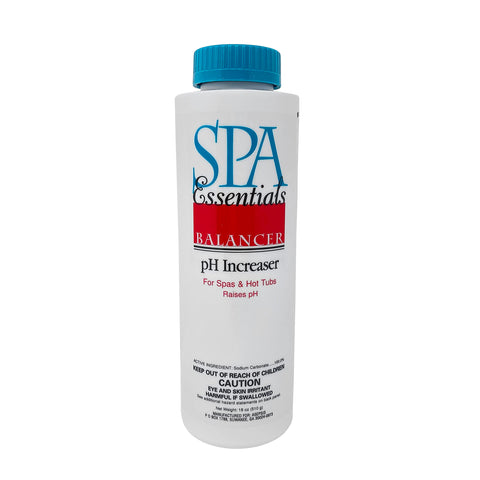 Spa Essentials pH Increaser granules bottle balancing spa water for comfortable soaks