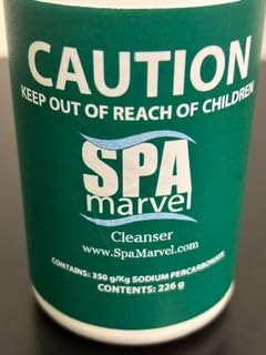 Spa Marvel Cleanser pour, showing easy application for water care.