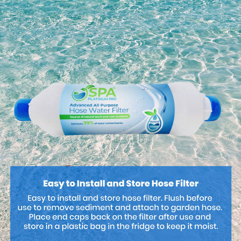 Spa Platinum Pro attached to pool hose for improved pool water.