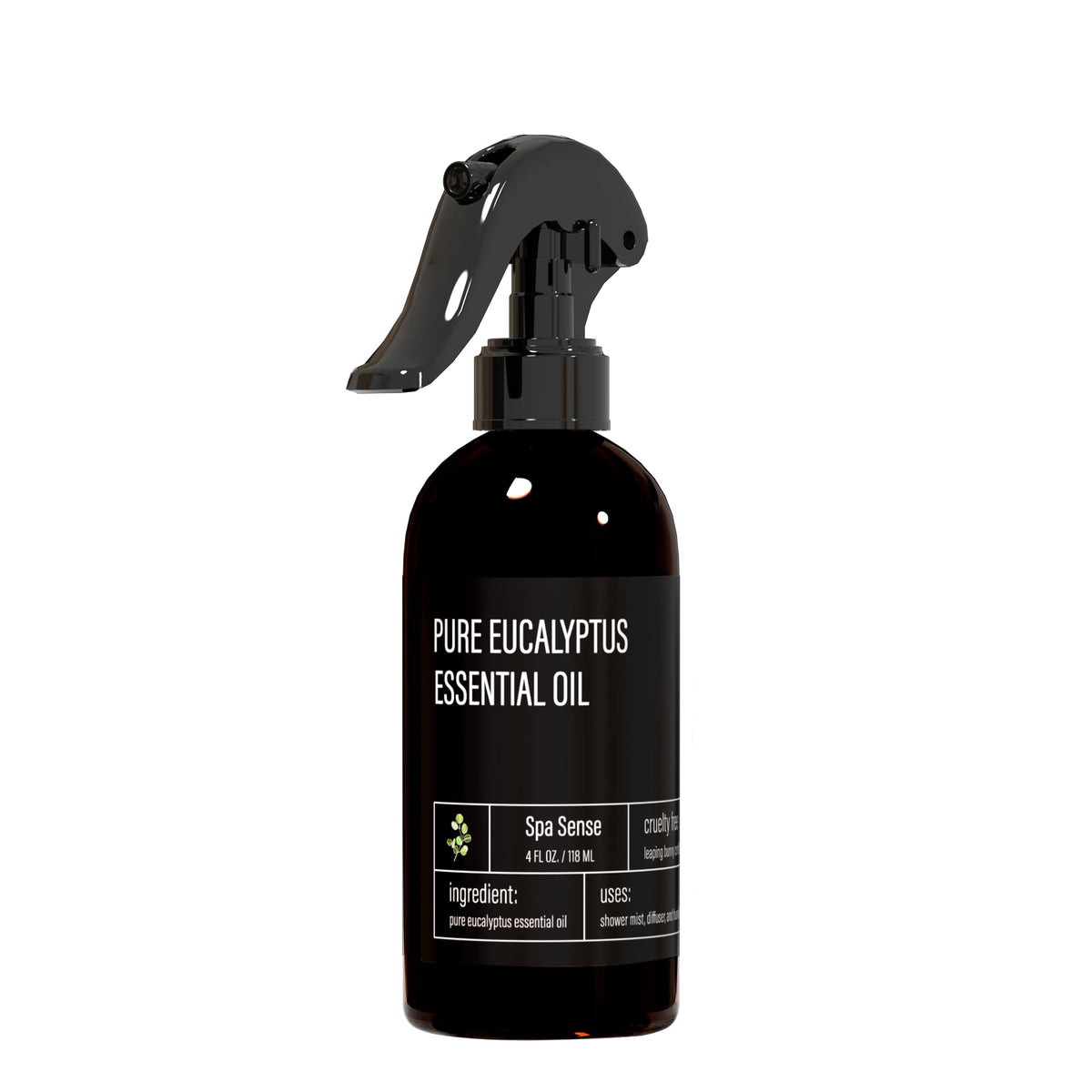 Spa Sense Pure Eucalyptus Shower Mist bottle pour for uplifting aromatherapy