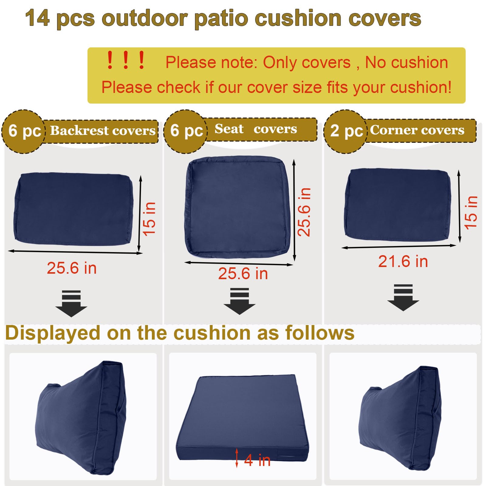 SpaceHop backrest cushion cover keeps outdoor sofa backs clean and protected.