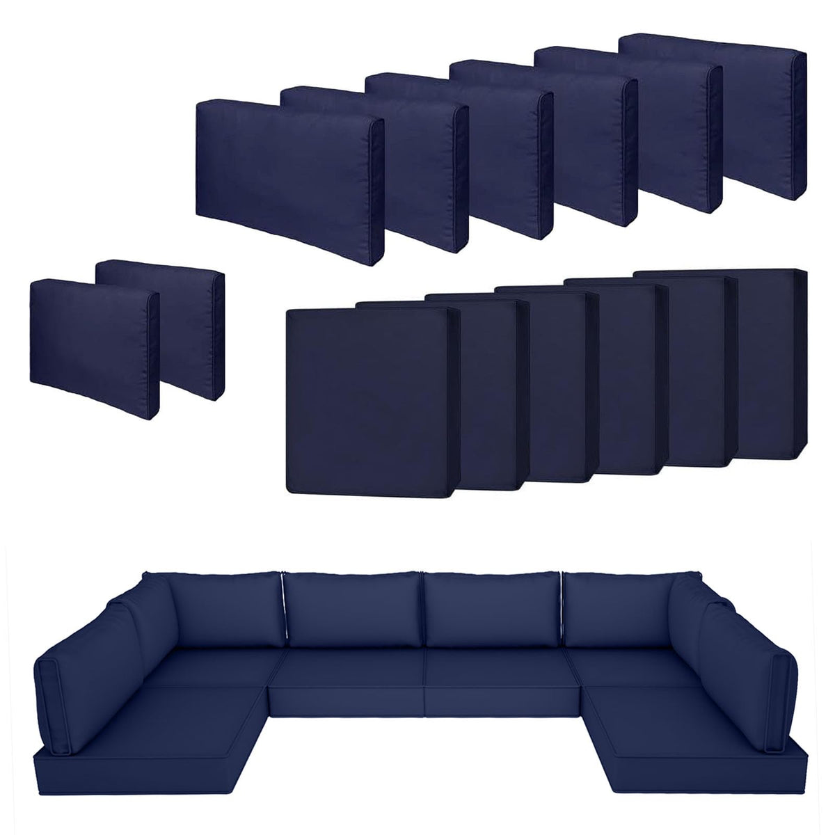 SpaceHop seat cushion cover in navy protects outdoors from sun and rain.