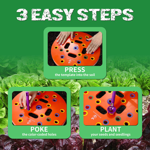 Spaceurseeds color-coded garden spacing tool visual guide boosts planning and weed reduction.