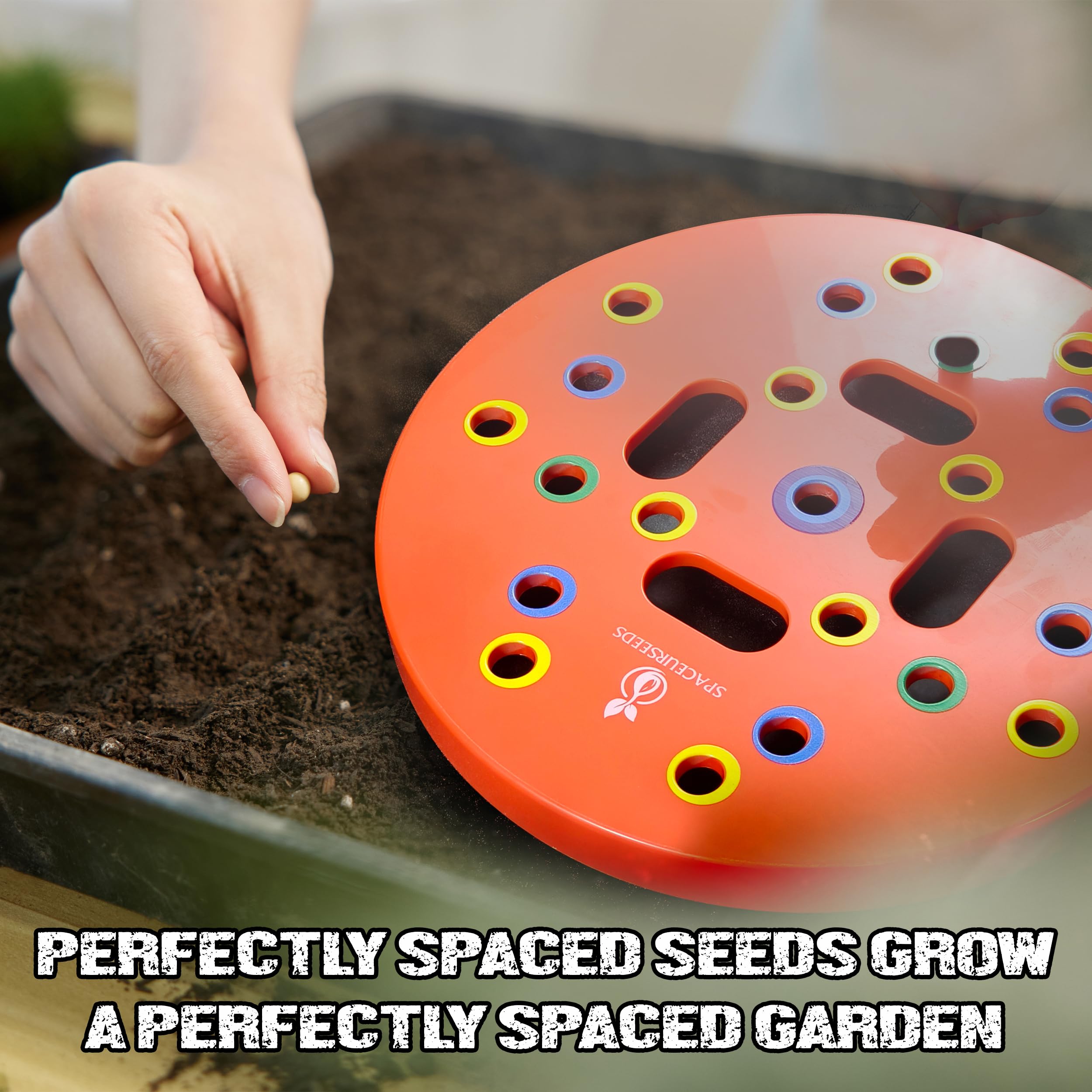 Spaceurseeds laminated vegetable growing guide provides durable reference during sowing.