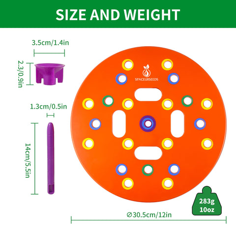 Spaceurseeds seed spacer dibber helps you place seeds quickly and evenly for better germination.