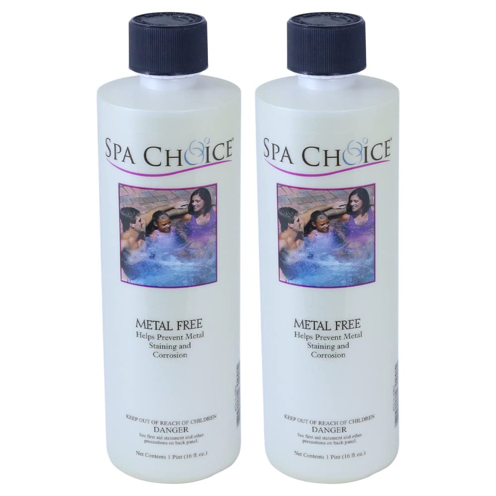 SpaChoice 1-pint metal-free bottle shown for protecting spa finishes