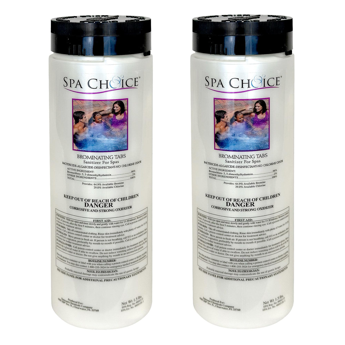 SpaChoice brominating tabs 2-pack packaging for convenient spa sanitation.