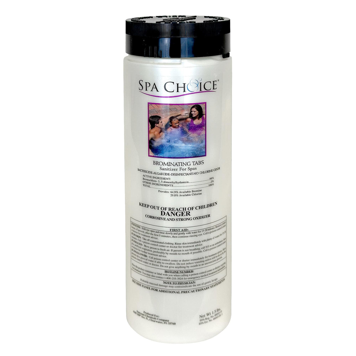 SpaChoice brominating tabs bag front for easy spa sanitization and clean water.