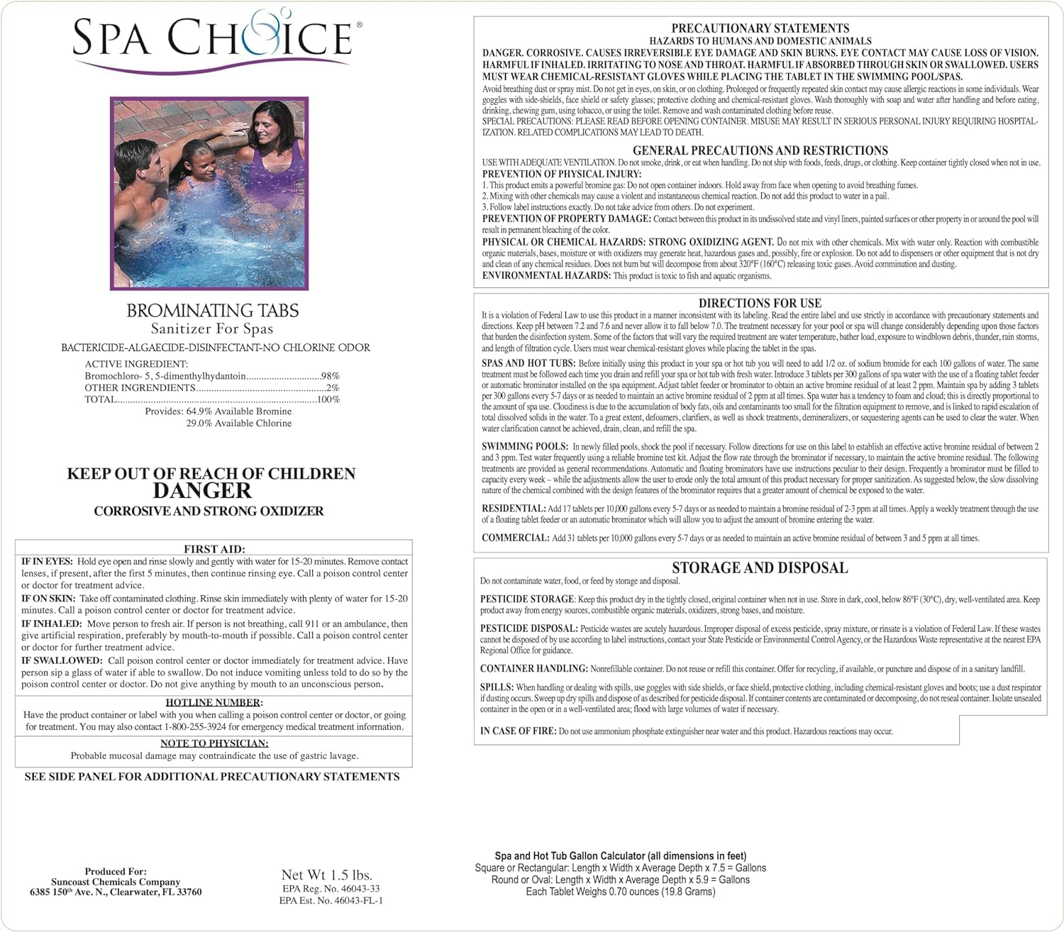 SpaChoice brominating tabs in tablet feeder demonstrates convenient spa maintenance.