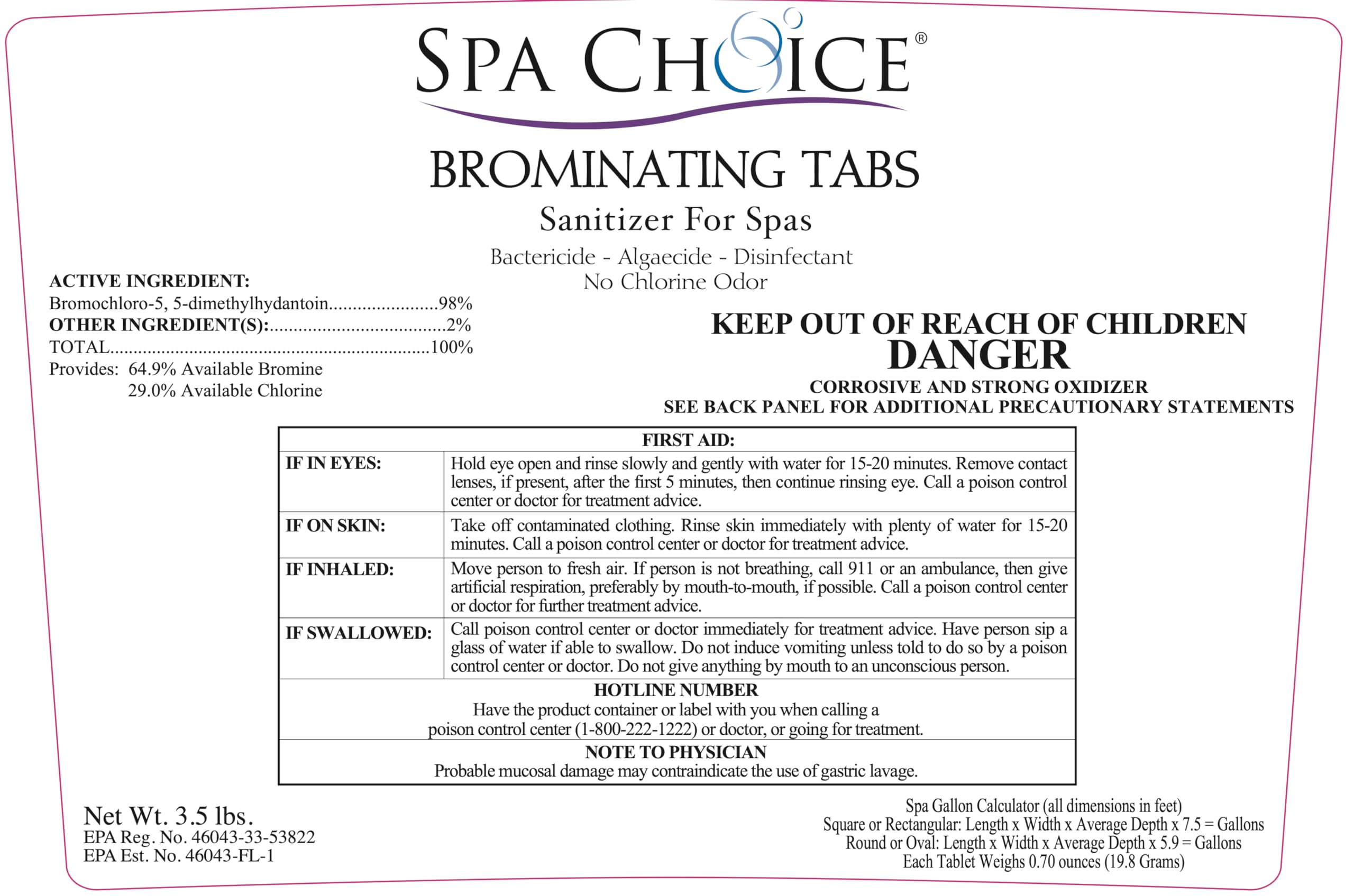 SpaChoice bromine tablets product shot showing reliable spa sanitization