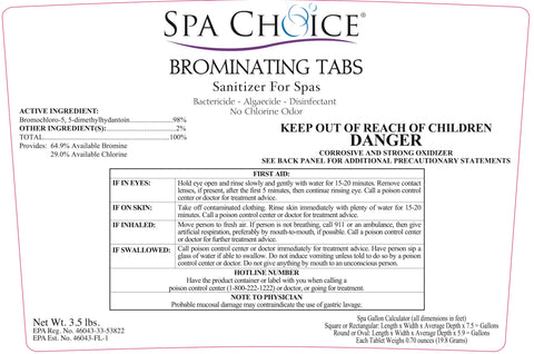 SpaChoice bromine tablets product shot showing reliable spa sanitization