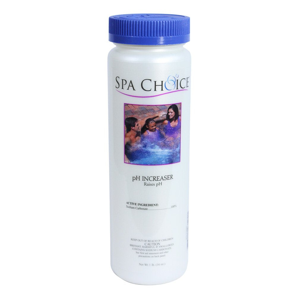 SpaChoice pH Increaser bottle for hot tubs, helping maintain balanced water and comfortable soaks.