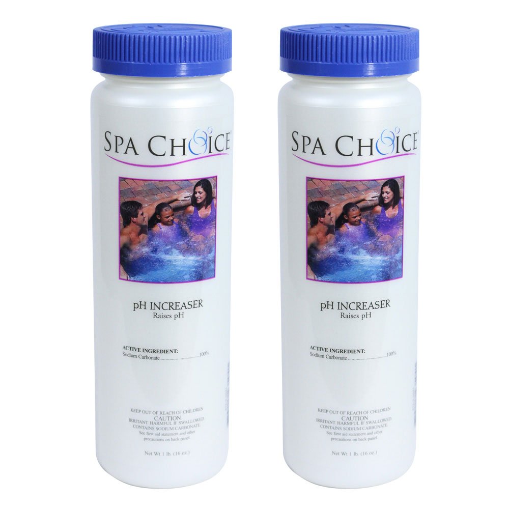 SpaChoice pH Increaser bottle pour for easy spa water balancing.
