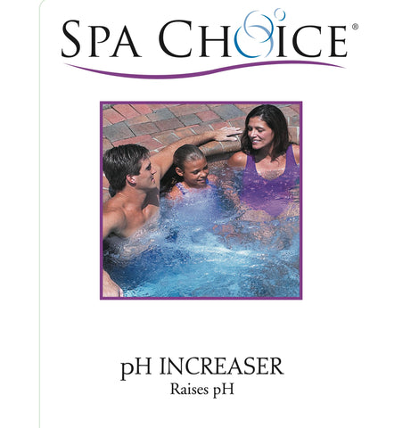 SpaChoice pH Increaser dilution guide shows safe mixing before adding to spa.