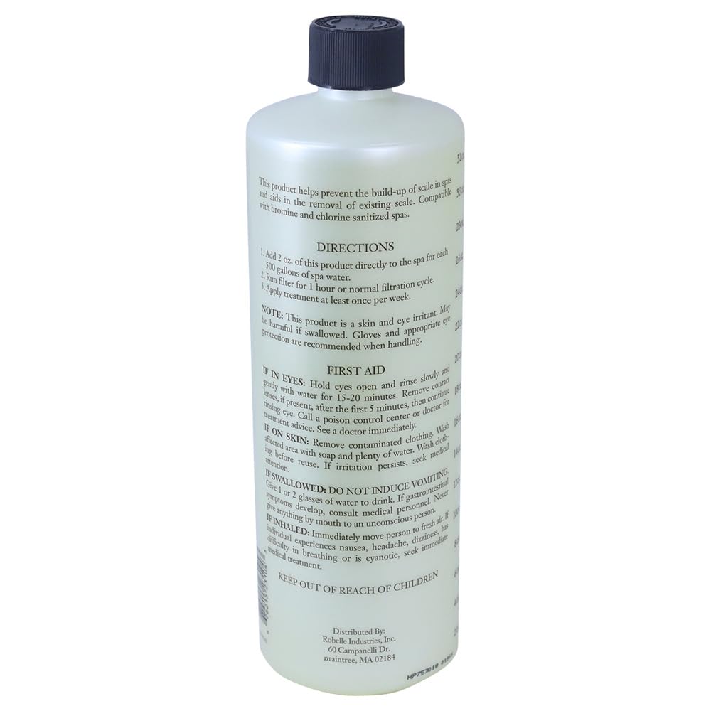 SpaChoice Premium Defense descaler near spa jets to help prevent mineral deposits.