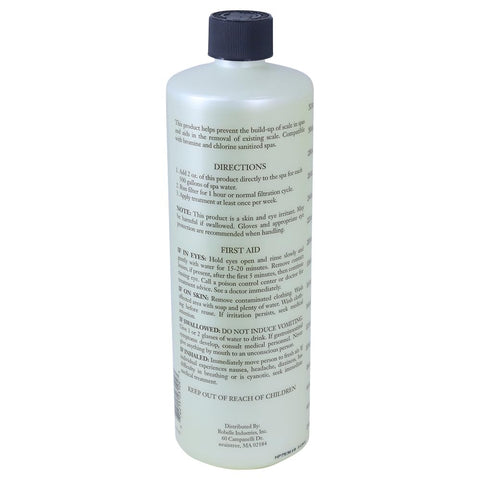 SpaChoice Premium Defense descaler near spa jets to help prevent mineral deposits.