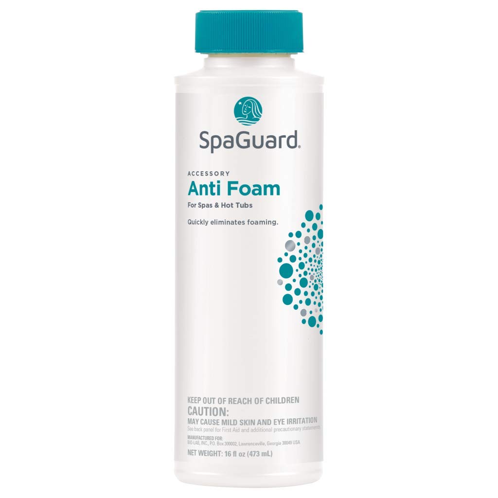 SpaGuard anti-foam for spas quickly eliminates surface foam.