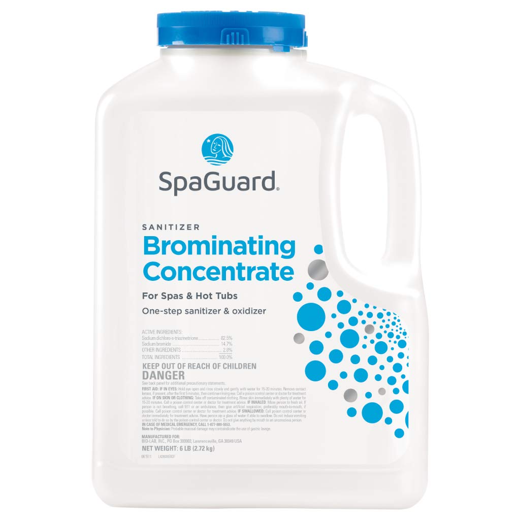 SpaGuard Brominating Concentrate bottle for easy spa sanitation and odor control