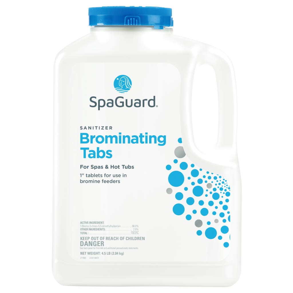 SpaGuard Brominating Tablets dissolving action shows slow-release protection against microbes.