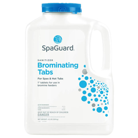 SpaGuard Brominating Tablets dissolving action shows slow-release protection against microbes.
