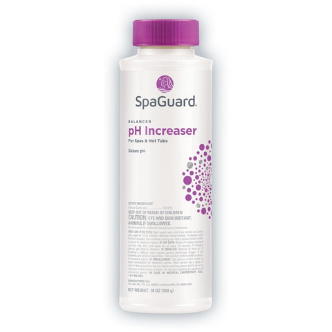 SpaGuard pH Increaser dry granules dissolve gradually to balance spa water for comfortable soaks.