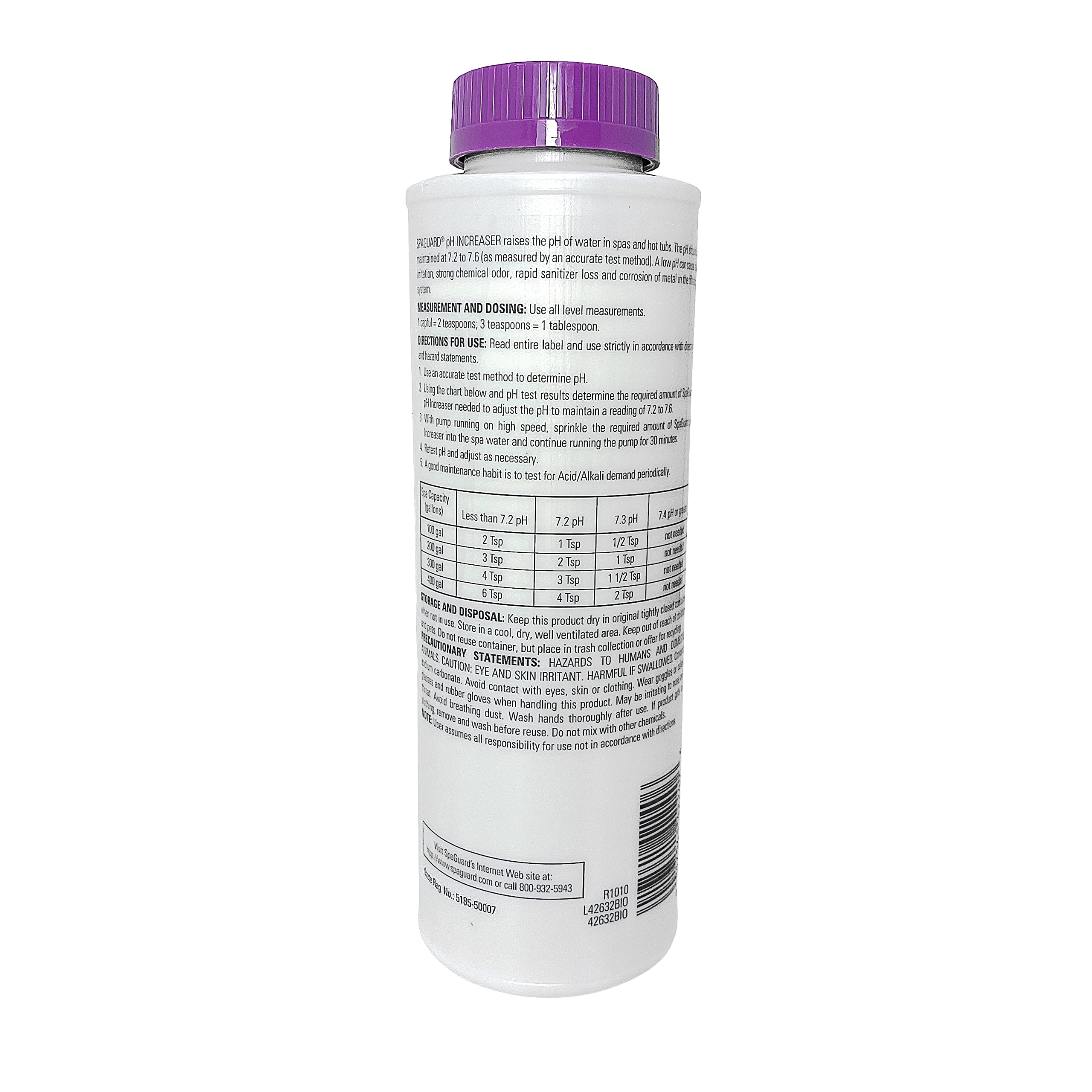 SpaGuard pH Increaser granules maintain safe pH and protect spa equipment.
