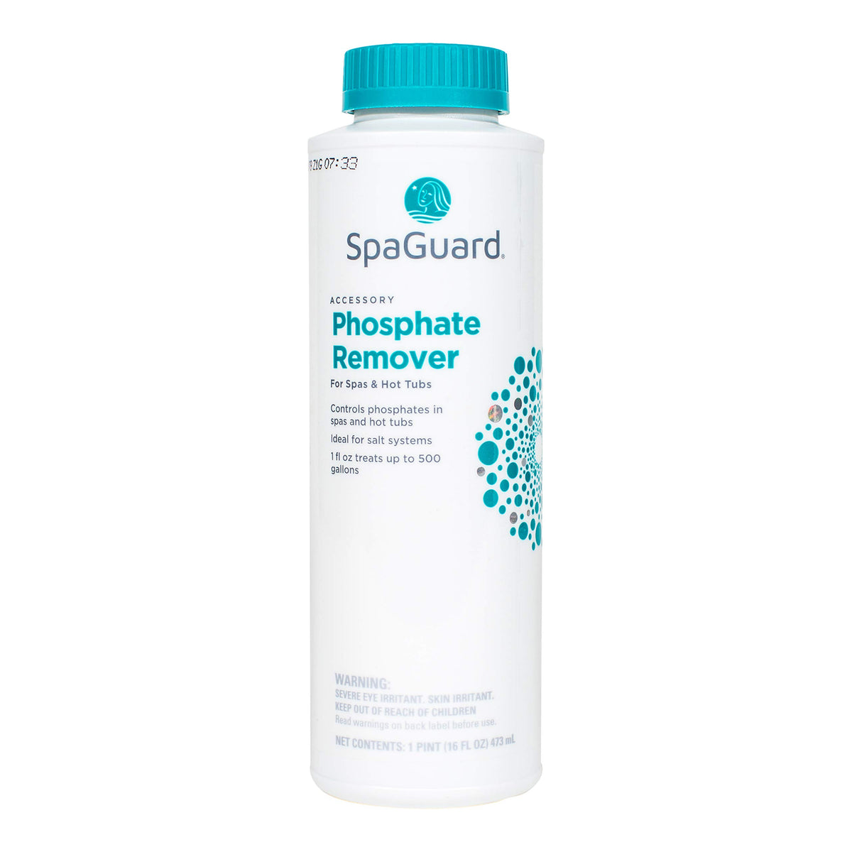 SpaGuard Phosphate Remover bottle for fast phosphate reduction in saltwater spa systems