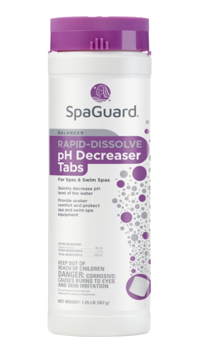 SpaGuard Rapid-Dissolve Tabs poured into spa water for quick pH adjustment